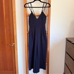 ZARA  WB Navy Blue Strappy Sleeveless Cropped Jumpsuit Cut Outs Medium Photo 1