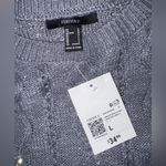 Forever 21 Grey Embellished cropped Cable Knit Sweater Photo 2