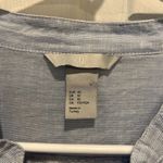 H&M  Blue Striped Linen Rayon Button Up Top Blouse Women’s‎ Sz 10 Beachy Summer Photo 2