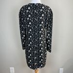 Club Monaco Dress 8 Black White Floral Long Sleeve Kaisle Sheath Above Knee Photo 4