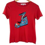 Replica Los Angeles Red Blue Metallic Cotton Knit Shoe Shirt Sleeve Sweater S Photo 0