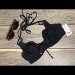 Pour Moi? Black Lace Halter Bikini Top Size L Photo 5
