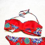 Desigual  Red Floral Bandeau Bikini sz M Photo 2