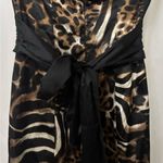 Chic Strapless Black and Animal Print Dress Photo 5