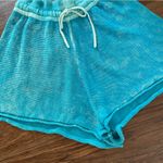 Free People  Summertime Blues Knit Shorts Sz XL Blue Butterfly Photo 5