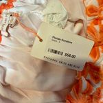 Skies Are Blue  Orange Embroidered Off-Shoulder Top Small NWT Photo 5