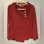 Soft Surroundings Soft Surroundings Burgundy Button Cowl Neck Sweatshirt Size Small Petite Photo 1
