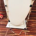 White House | Black Market  Gold Tone Double Chain with colorful stones. Photo 3