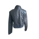 Lulus Women’s Faux Leather Moto Jacket Black L Belted Zippered Photo 3