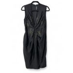 St. John Collection 8 Sequin Detail Liquid Satin Dress Cocktail Holiday Women Black Photo 1