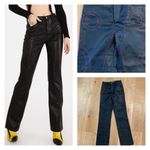 The Kript Dolls Kill -  Kalki Vegan Leather Pants with Circular Top Stitching Photo 1