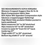 Sofia Vergara  Womens Cropped Joggers Size XL Black Nylon Spandex Pockets New Photo 7