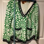 Tory Burch Terry Hoodie Wanda Tunic Green Lace Pattern Navy S 100% cotton Photo 5