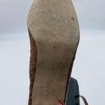 Vintage Bumper Leather Western Cowboy Boots Denim Shaft Block Heel Square Size 9 Photo 6