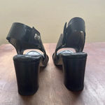 ANYI LU Handmade Italy Black & silver Metallic Leather Heel Size 8.5 slingback Photo 6