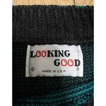 Looking Good Knits Womens‎ Sweater Size L Vintage Multicolor Knit Pullover Black Size L Photo 2