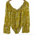 Free People  yellow floral dot print bodysuit XS new Photo 67