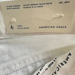 American Eagle Hi-Rise Tomgirl Denim Jeans Size 6 Long White Distressed NEW Photo 7