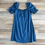 Reformation Robles Blue Linen Mini Dress Size 8 Photo 1