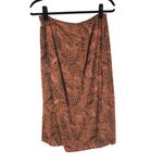 Marine layer  Ryan Midi Slip Skirt Floral Size 8 Sierra Foliage Brown Photo 1