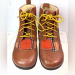 Alegria  by PG Lites 8 Brown and Orange Plaid Lace Up Boots Photo 6