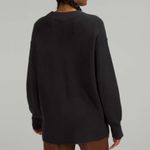Lululemon Merino Wool Blend Ribbed Crewneck Sweater Black Size 8 Cotton Top Photo 1