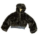 Baby Phat  Vintage Y2K Faux Fur Brown Bomber Jacket Hood Coat Lined Pockets 2XL Photo 0