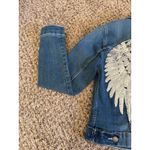 Venus Women's Silver Sequined Angel Wing Denim Jean Jacket Size 2 Photo 3