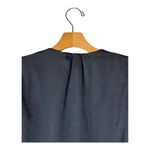 Philosophy  Shirt Women XS Black Satin Balloon Sleeve Ruffle‎ Tie Neck Blouse NWT Photo 3