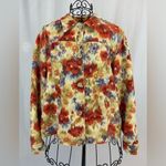 Coldwater Creek  Jewel Tone Floral Art to Wear 100% Cotton Jacket Medium Photo 4