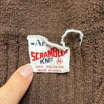 70s vintage Scrambler Knit Quarter Zip Wingerd Collar Ribbed Sweater Brown Med Photo 1