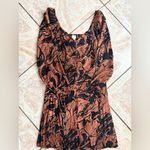 A New Day Black and Brown Abstract Long Sleeve Dress Photo 5