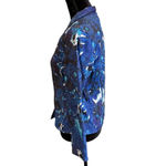 Chico's  0 Size US Small 4 Blue Floral Snap Button Front Long Sleeve Jacket‎ Art Photo 3