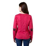 J. Society Red Round Neck Elbow Patch Long Sleeve Sweater SMALL Fall Retro Photo 1
