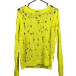 Sweet Claire Women's Neon Yellow Holey Hole Sweater Photo 0