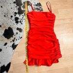 Nookie Cooper Mini Dress Tangerine Orange Ruffle Size XS Photo 5