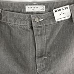 Topshop New  Seam Detail 80s Mom Jeans High Rise Tapered Leg Grey Denim Photo 11