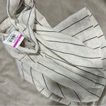 Avec Les Filles  Size S Cream Striped Sleeveless Crop Top Linen Neutral Heritage Photo 10