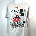Disney  Mickey Mouse XL Embroidered Tee Top in Heather Gray Photo 8