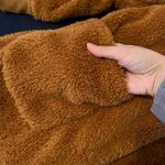 SheIn Brown Teddy Coat Photo 3