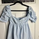 Amanda Uprichard Ariana dress blue babydoll coquette puff sleeves small cottage Photo 2