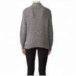 Parker Sweater Womens Medium Gray Chunky Knit Mock Neck Ribbed Photo 2