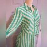 striped maxi shirt dress in green Size XS Photo 12