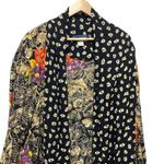 VTG Maggie McNaughton Womens Open Front Jacket 20W Black Floral Mixed Print Boho Photo 2