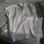 By Together beautiful silver sparkle tunic mini dress w/ pockets great little formal dress Photo 10