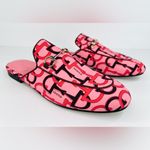 Gucci Princetown Horsebit Logo Print Pink Fabric Flat Loafer Mules Size EU 40.5 Photo 3