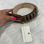 Ellen Tracy Saks Fifth Avenue Brown Croc Embossed Leather Belt Luxury Size M Photo 5