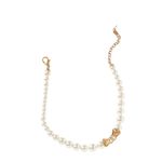 Anthropologie Enamel Bauble Pearl Necklace Gold Bow Accent Classic Statement Photo 0