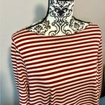 APUNTOB A.B Striped Red and Grey Long Sleeve Sweater Size L Photo 3
