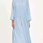 Samsoe Samsoe Elm‎ Pintuck Oversized Shift Dress Sz XXS Dusty Blue Lagenlook Photo 0